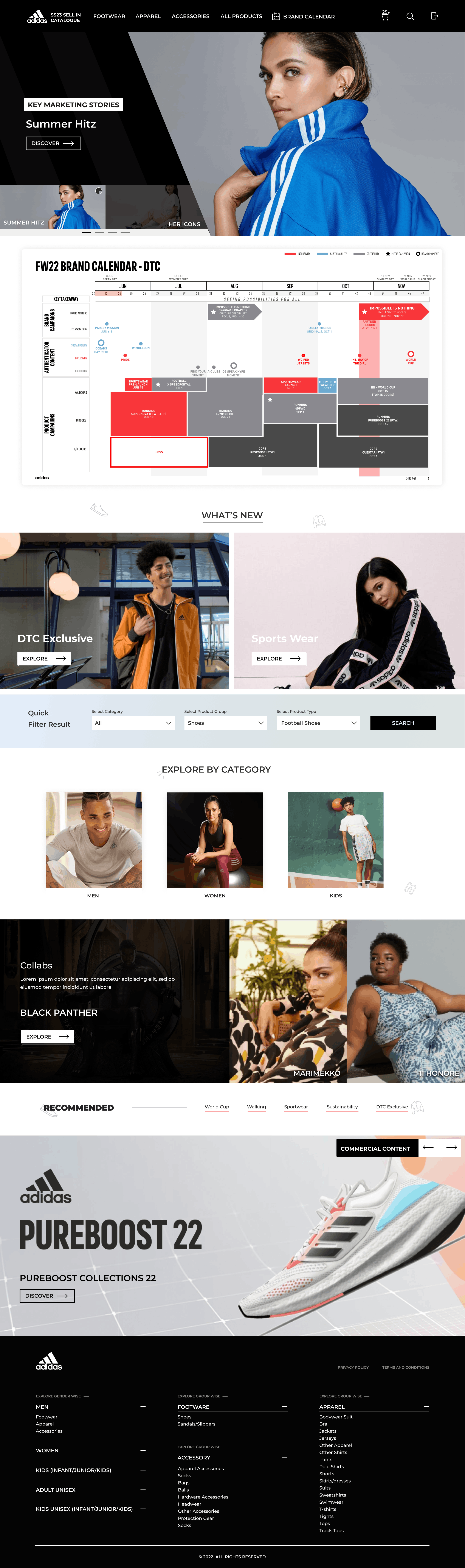 Adidas SS23 Sell-In Catalogue — Login Screen