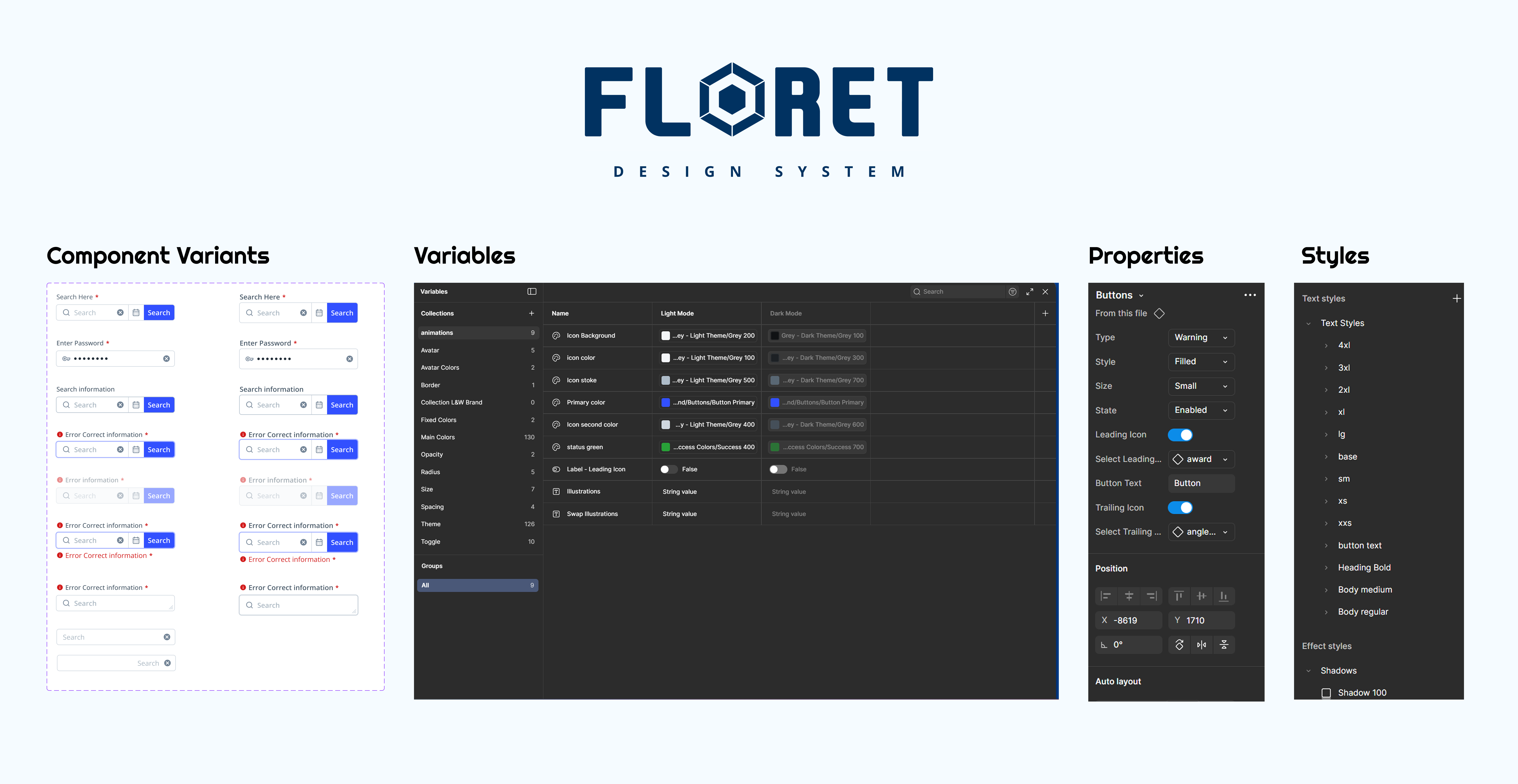 Design variable structure in Figma